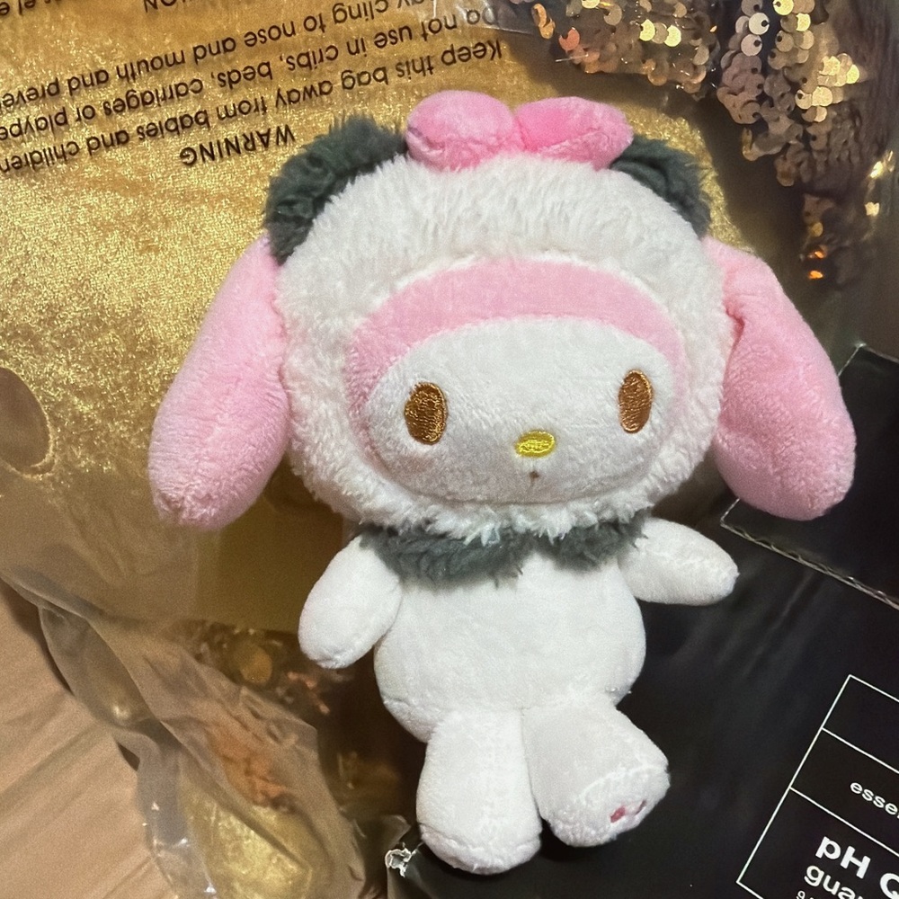 Sanrio My Melody Pink and White Keychain Plush